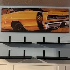 Black Wall Floating Shelves for Bedroom, Shelves for Room Wall Set of 6.
