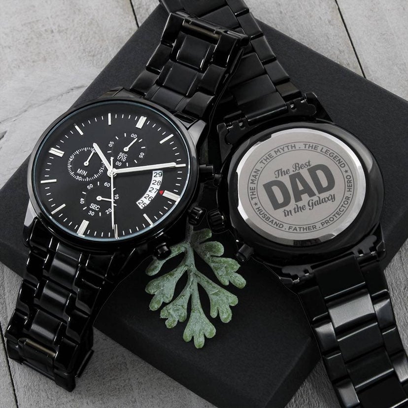 Chronograph Watch with back engraved