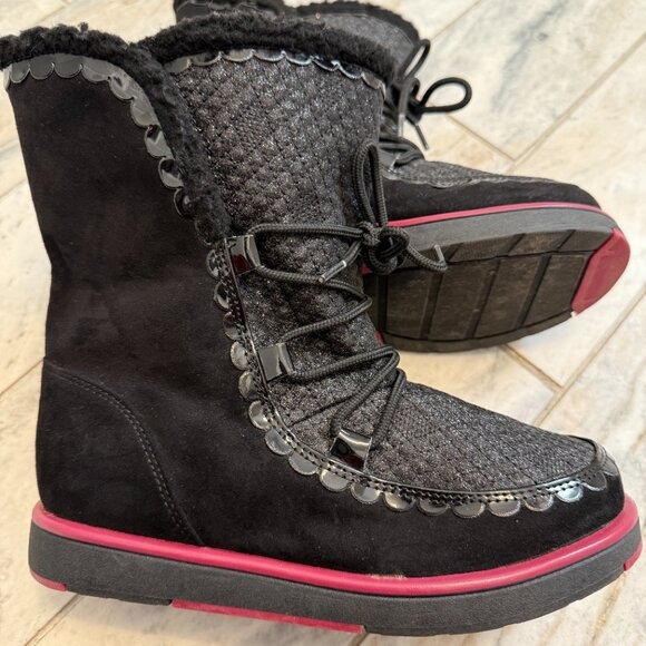Land's End Girls Youth Size 3 Black Boots Retails 80