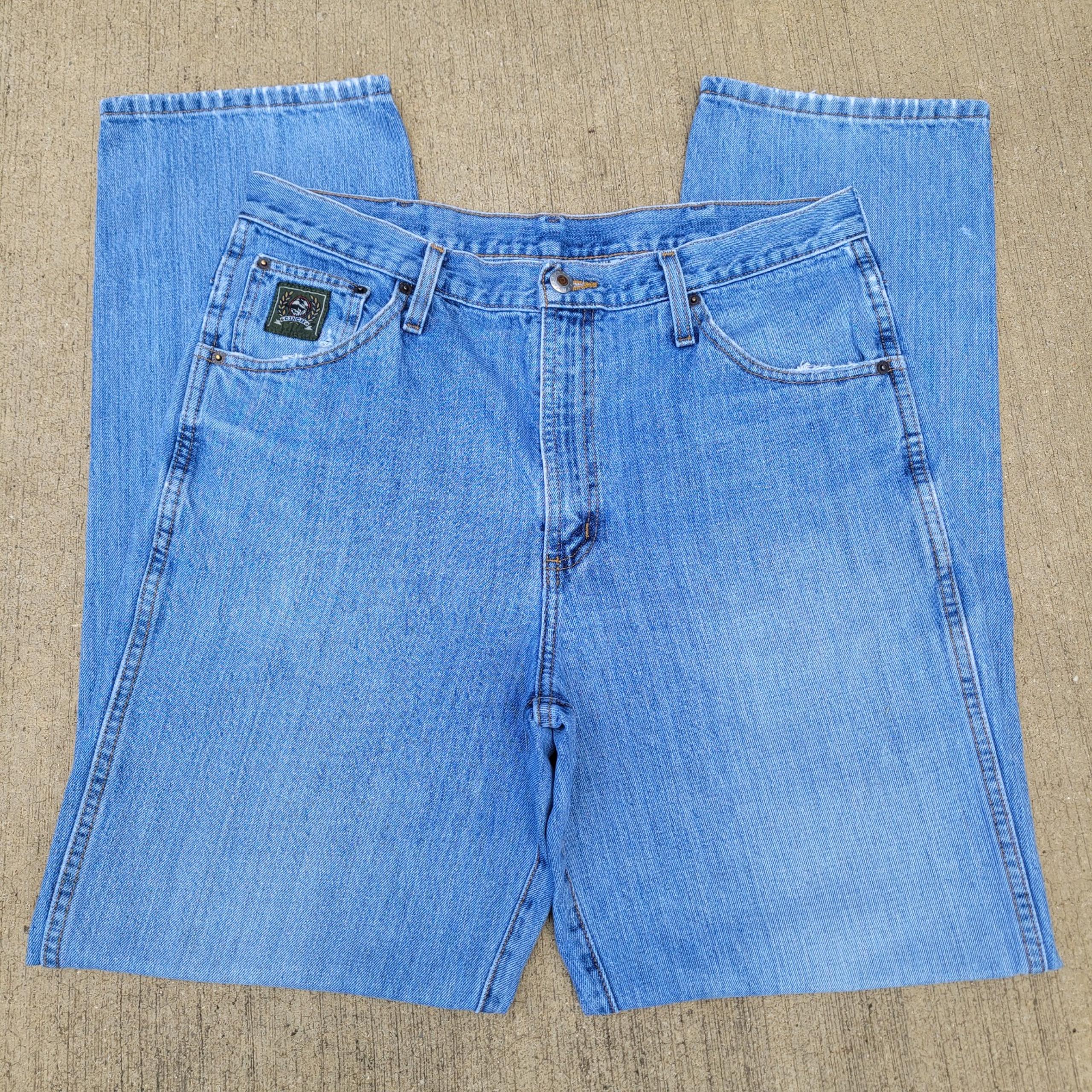Cinch Jeans Mens 34x34 Green Label Tapered Relaxed Fit Light Wash Western Cowboy