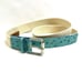 Club Monaco Blue Ostrich Leather Style Canvas Knit Belt