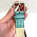 Club Monaco Blue Ostrich Leather Style Canvas Knit Belt