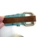 Club Monaco Blue Ostrich Leather Style Canvas Knit Belt