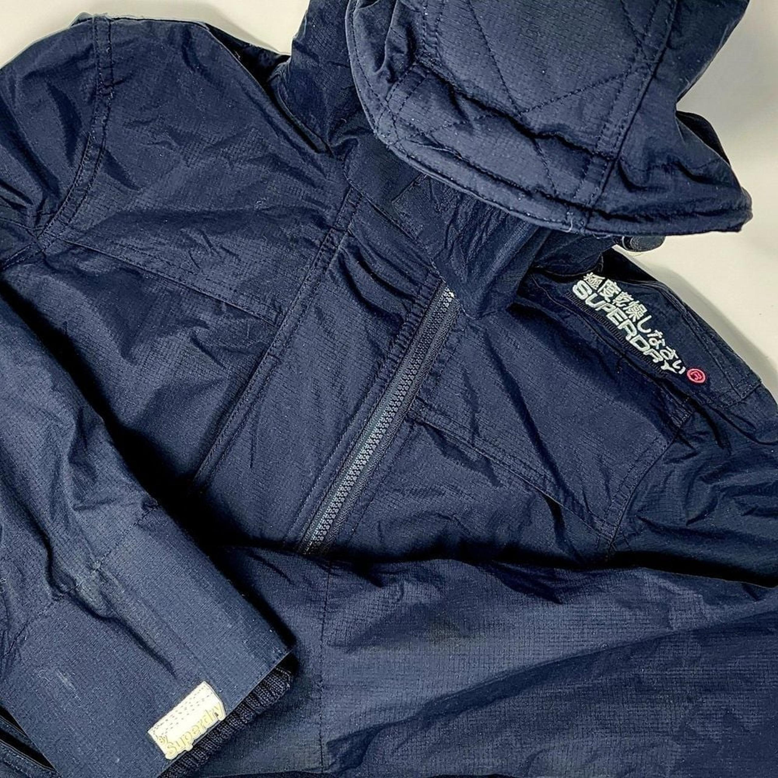 Superdry Japan Original Windmac Double Zip Windbreaker Jacket Women's Small Blue