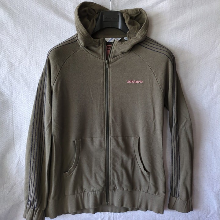 Adidas Originals Gruen Dust Green Jacket Africa Europe Asia Map Print Hoodie L