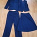 Vtg Pendleton Virgin Wool Blue Blazer Vest Skirt Pants Women's Suit Set 4 Pc