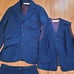 Vtg Pendleton Virgin Wool Blue Blazer Vest Skirt Pants Women's Suit Set 4 Pc