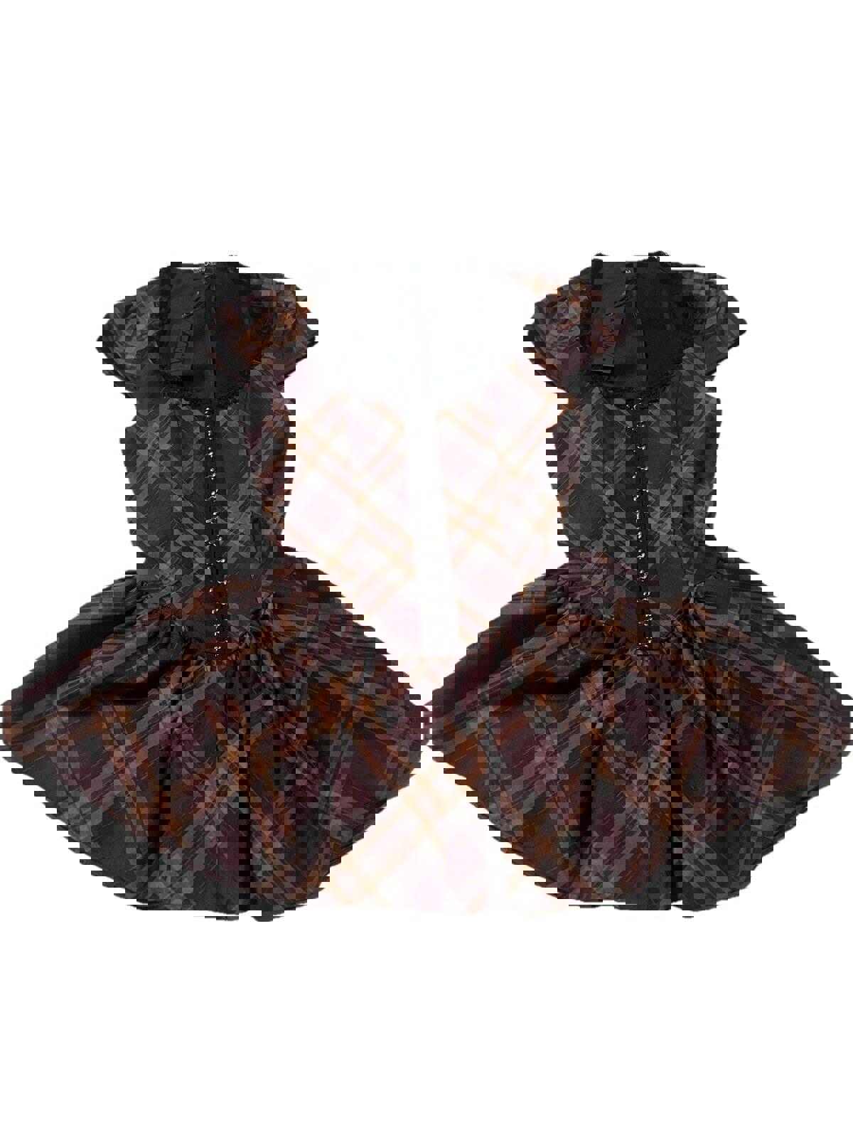 Dolls Kill Widow Plaid Dress Red Orange Goth