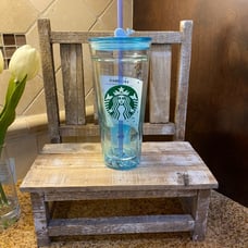 Starbucks glass glitter whale cup