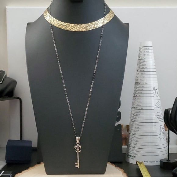 Sterling Silver 925 Antique ‘Key to Your Life’ Lariat Necklace