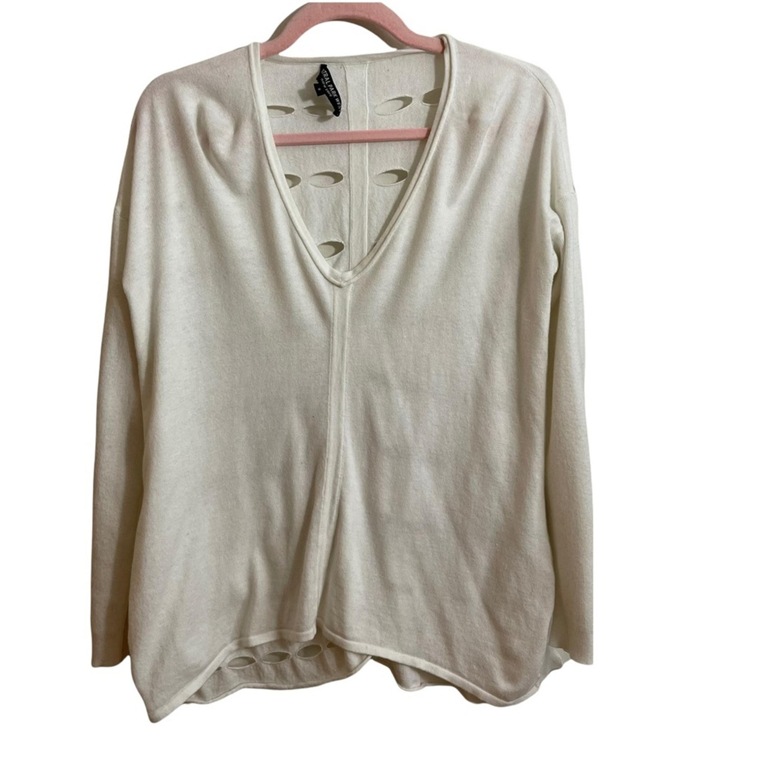 Central Park West White Cutout Sweater