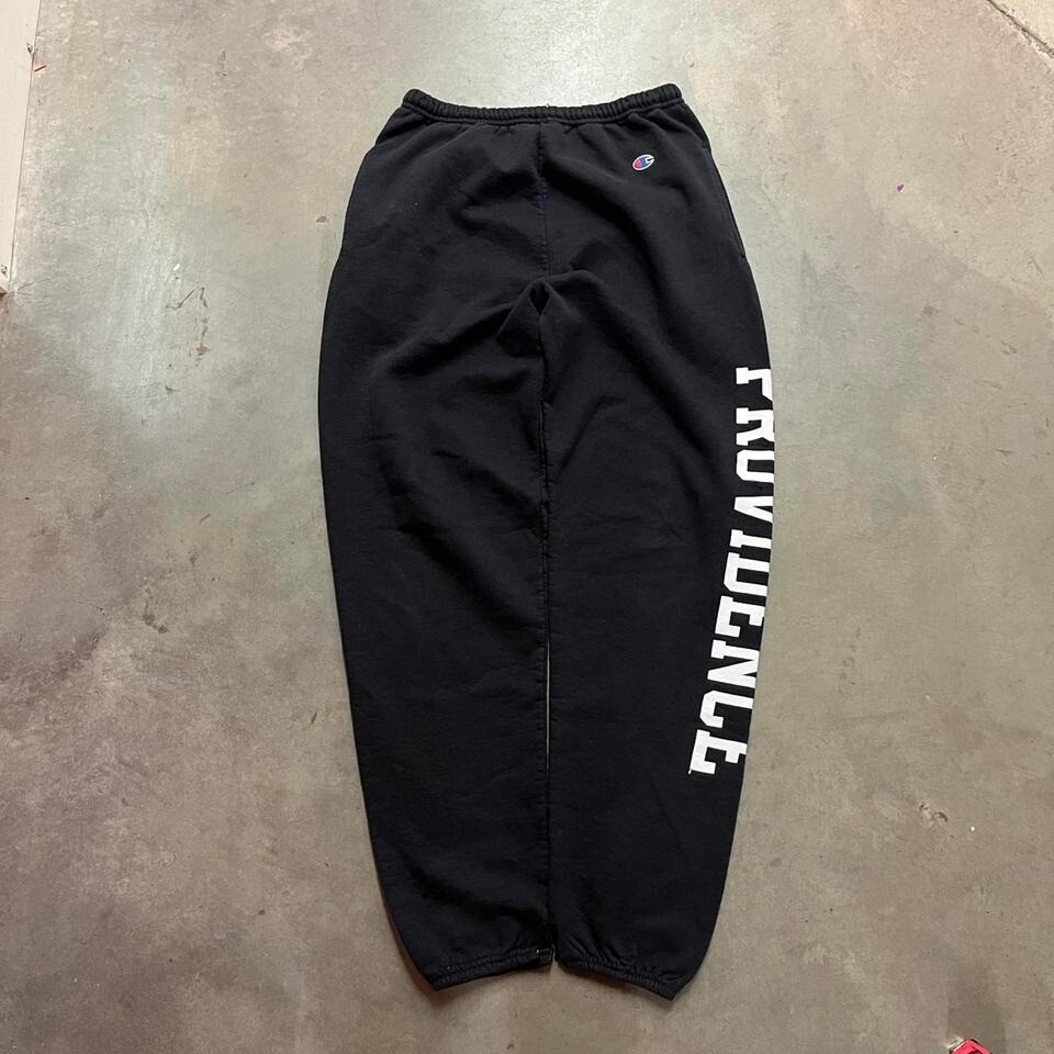 Y2K Champion Spellout Providence Baggy Black Sweatpants size: Medium