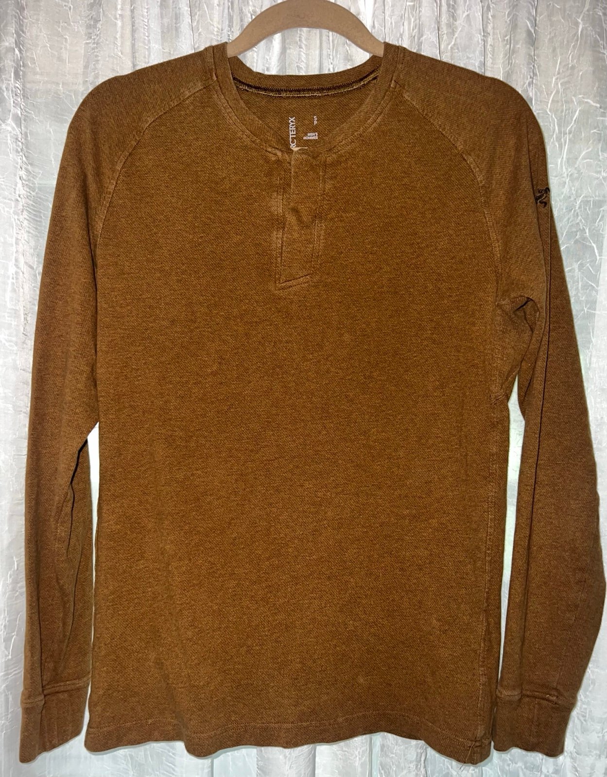 Arcteryx Sirrus Long Sleeve Henley Cotton Thermal Base Waffle Knit Shirt small