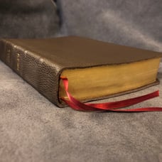 NKJV New King James Version center column reference bible Genuine Leather Brown