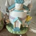 Vintage Easter Celebrations Lighted Village Porcelain Chapel Flower shop Rabbit