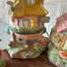 Vintage Easter Celebrations Lighted Village Porcelain Chapel Flower shop Rabbit