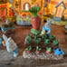 Vintage Easter Celebrations Lighted Village Porcelain Chapel Flower shop Rabbit
