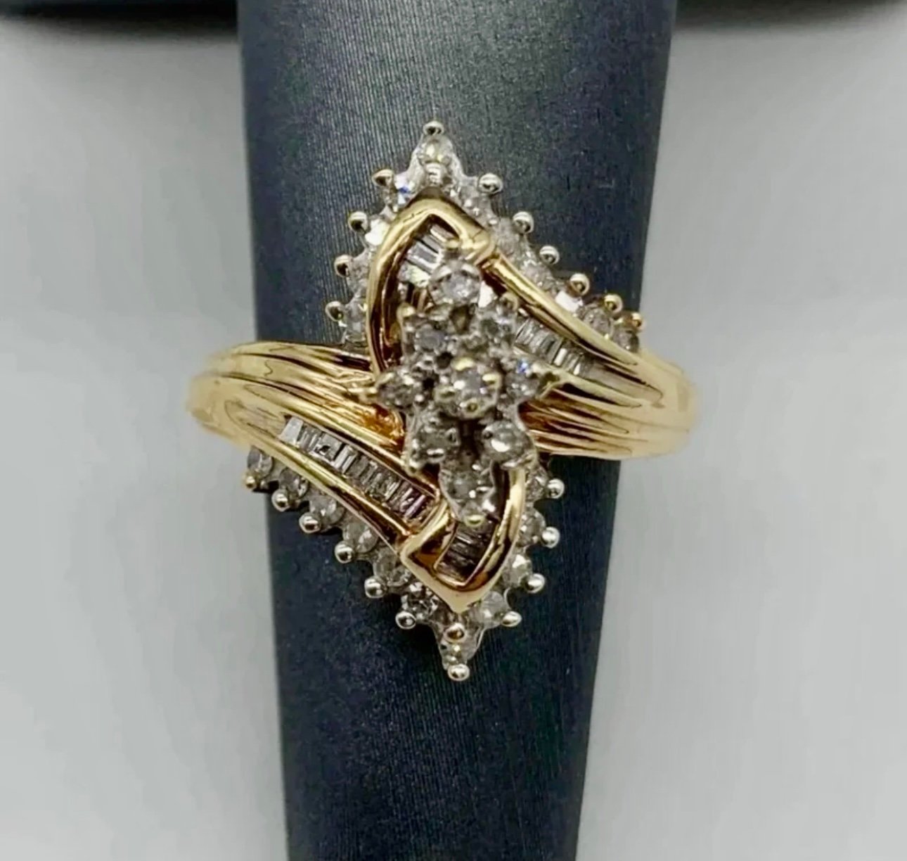 10K Stamped Gold and Diamond Ring