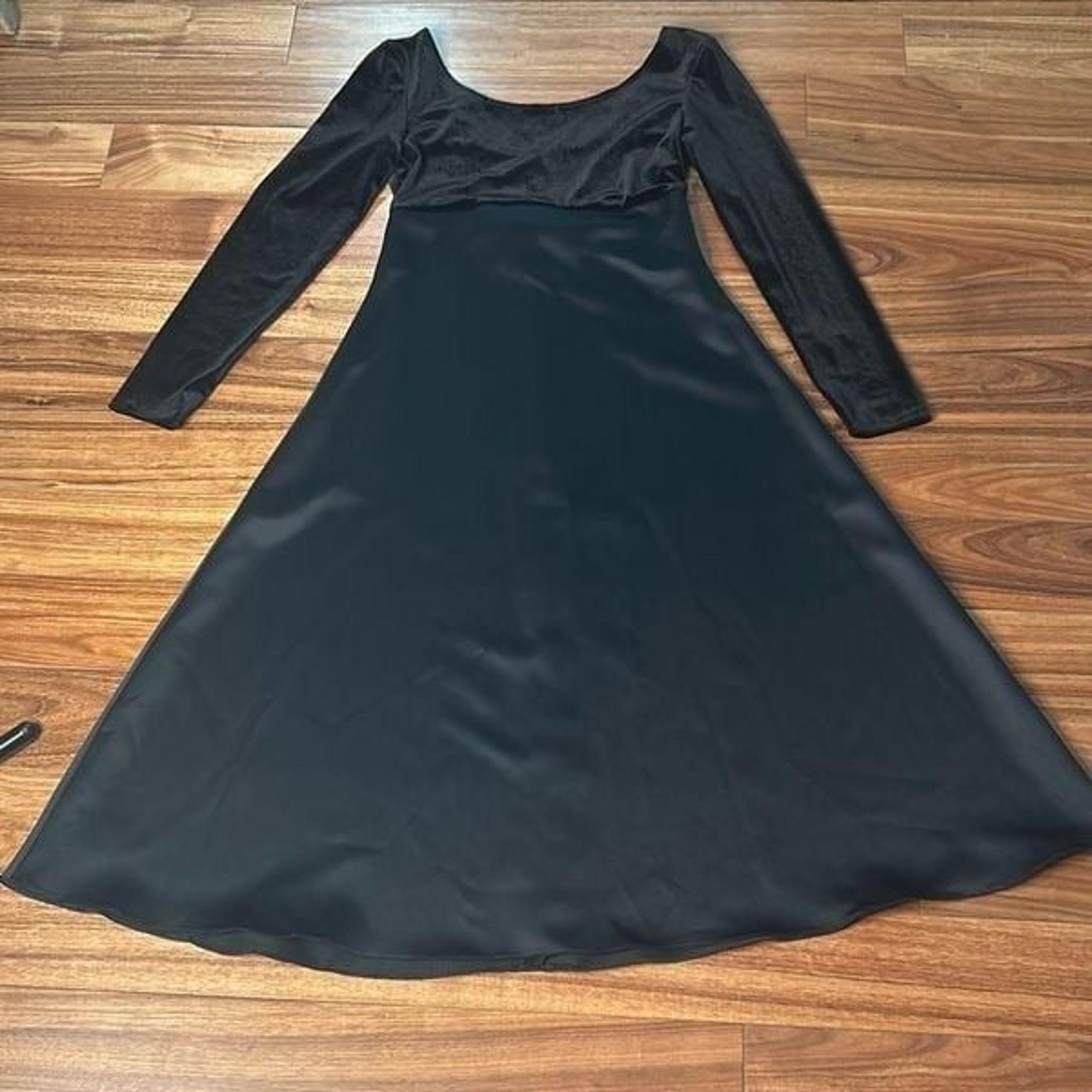 Vintage michaelangelo black long dress fit and flare dark whimsygoth princess dr