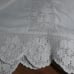 Vintage White Damask Tablecloth with Hand Crochet Insets 60 x 58 Estate Sale