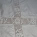 Vintage White Damask Tablecloth with Hand Crochet Insets 60 x 58 Estate Sale