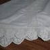 Vintage White Damask Tablecloth with Hand Crochet Insets 60 x 58 Estate Sale
