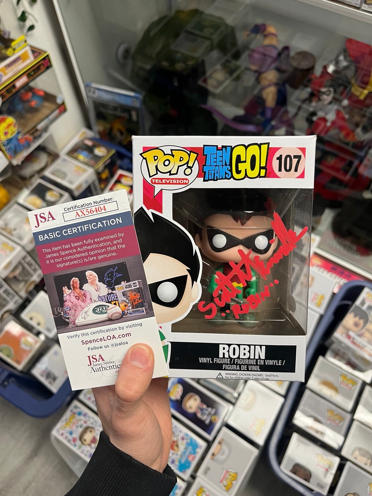 Teen Titans Go Robin Signed Funko Pop