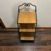 Longaberger Wrought Iron Bin Stand w/Warm Brown Shelves.