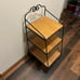 Longaberger Wrought Iron Bin Stand w/Warm Brown Shelves.