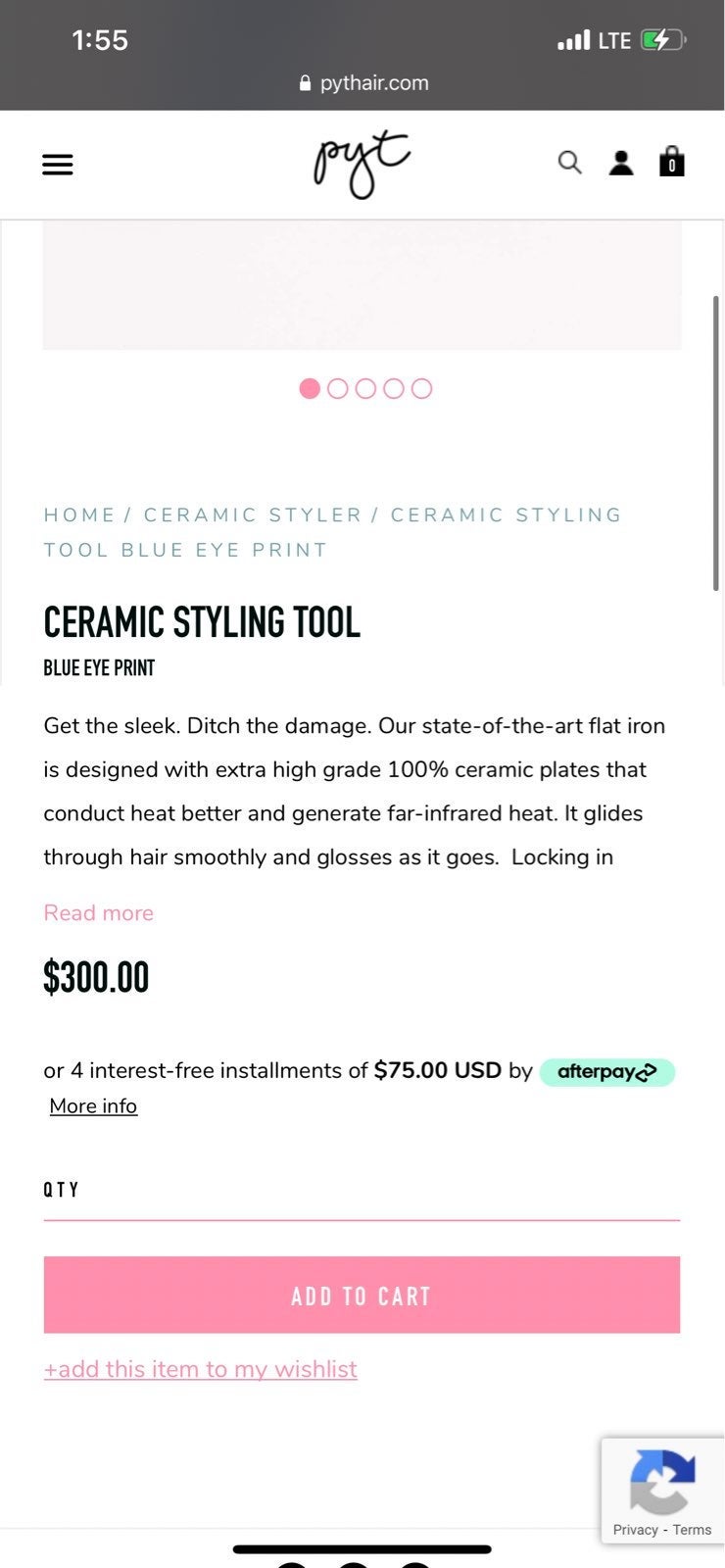 Blue eye print PYT ceramic styling tool