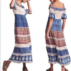 Faherty Sylvie Crochet Maxi Dress Kapu Beach M