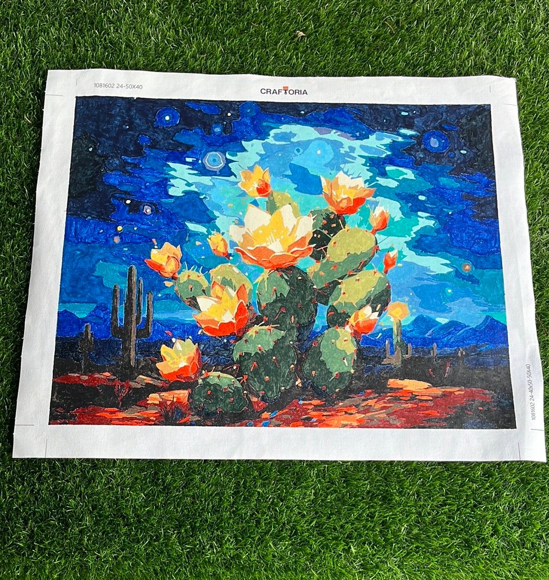 Night Blooming Cactus Painting