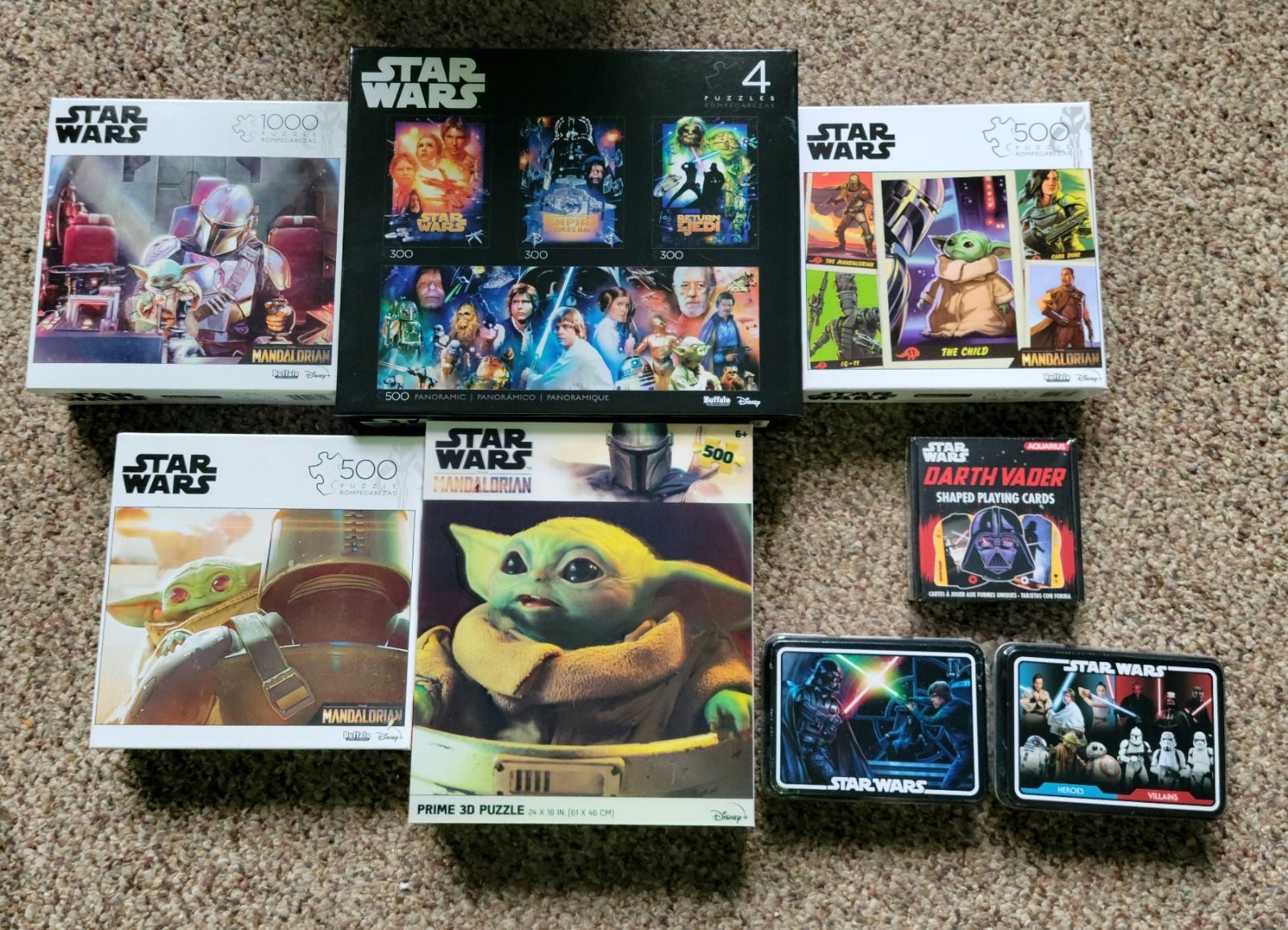 Disney Star Wars Puzzles and Cards Lot