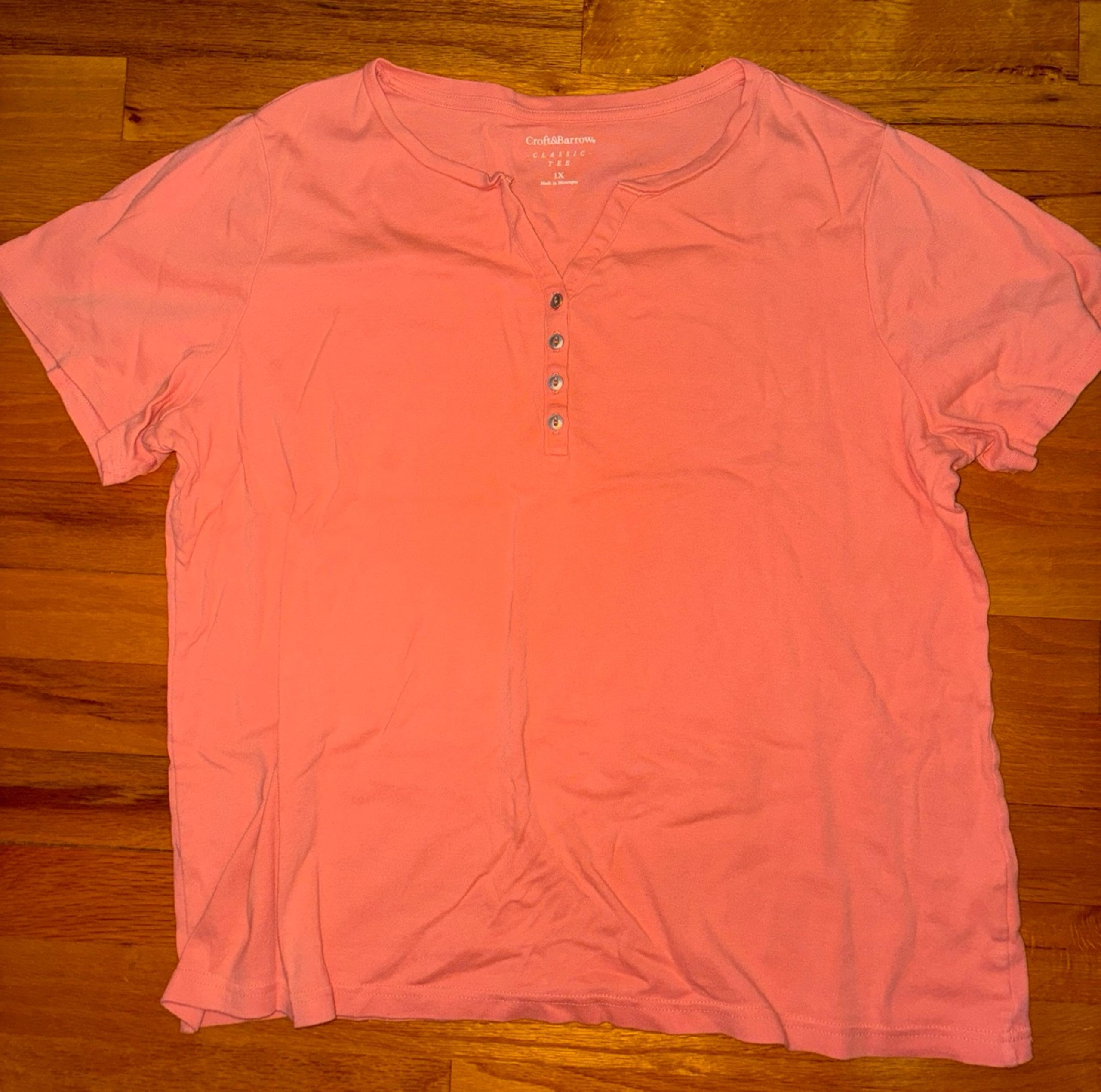 Croft & Barrow “Classic Tee” Peach Shirt Top