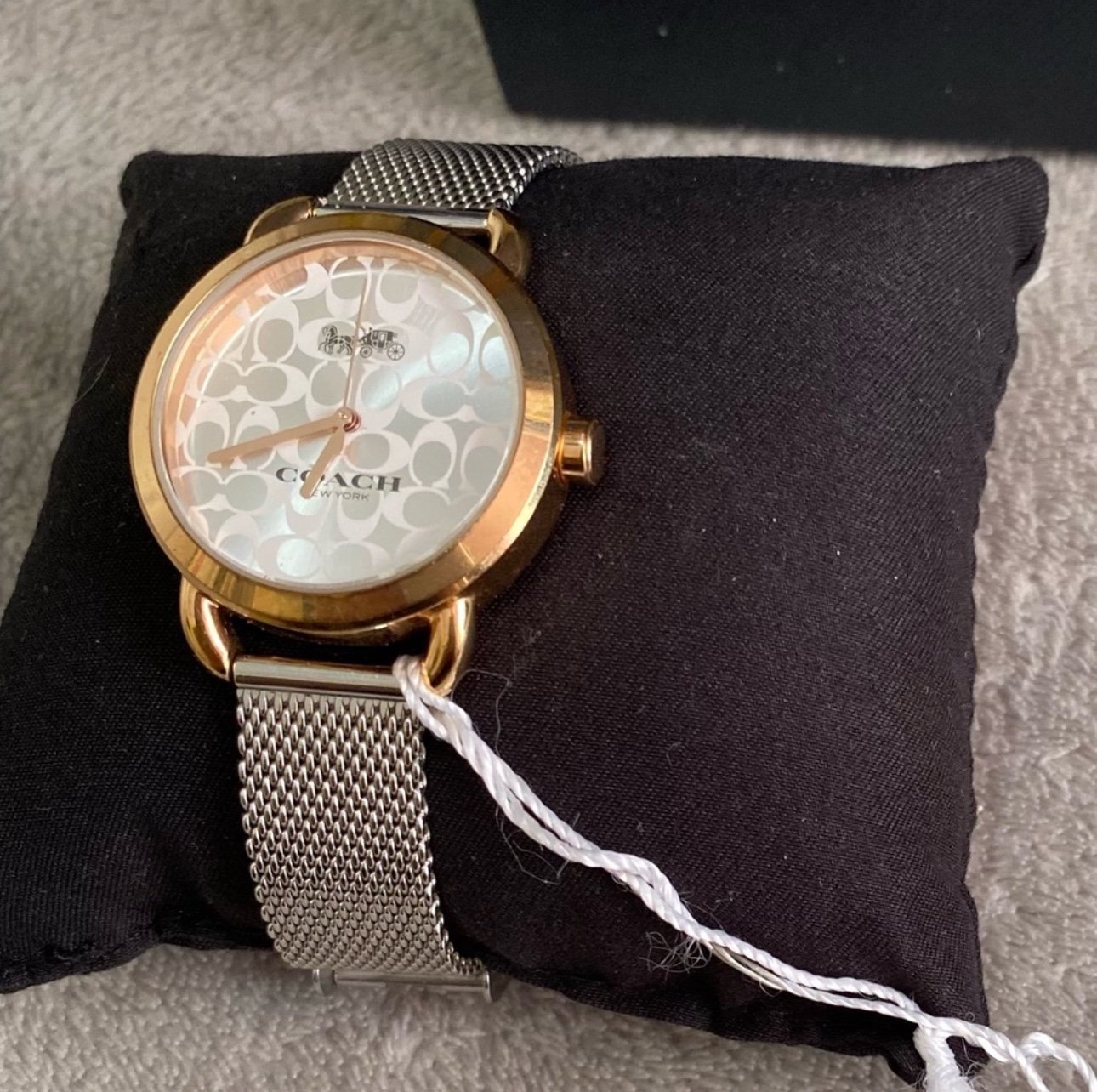 Coach signature lex two toned stainless steel watch gold silver NWT