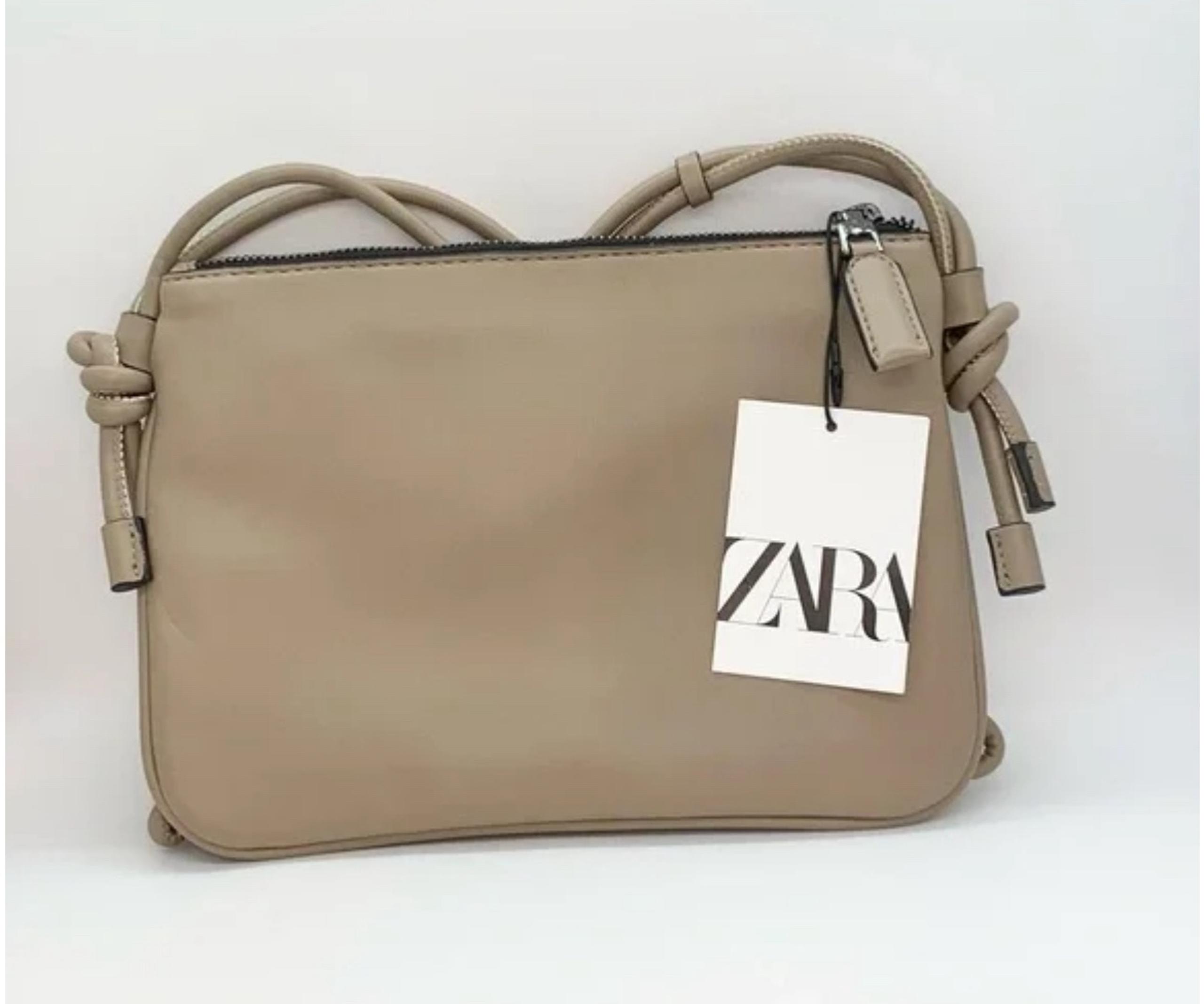 ZARA Crossbody Bag Taupe Brown-Gray Purse