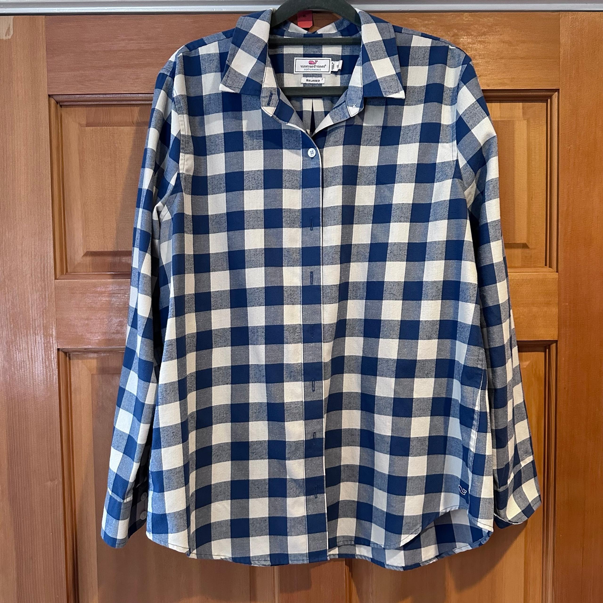 Vineyard Vines performance women’s gingham Flannel Button Down Shirt
