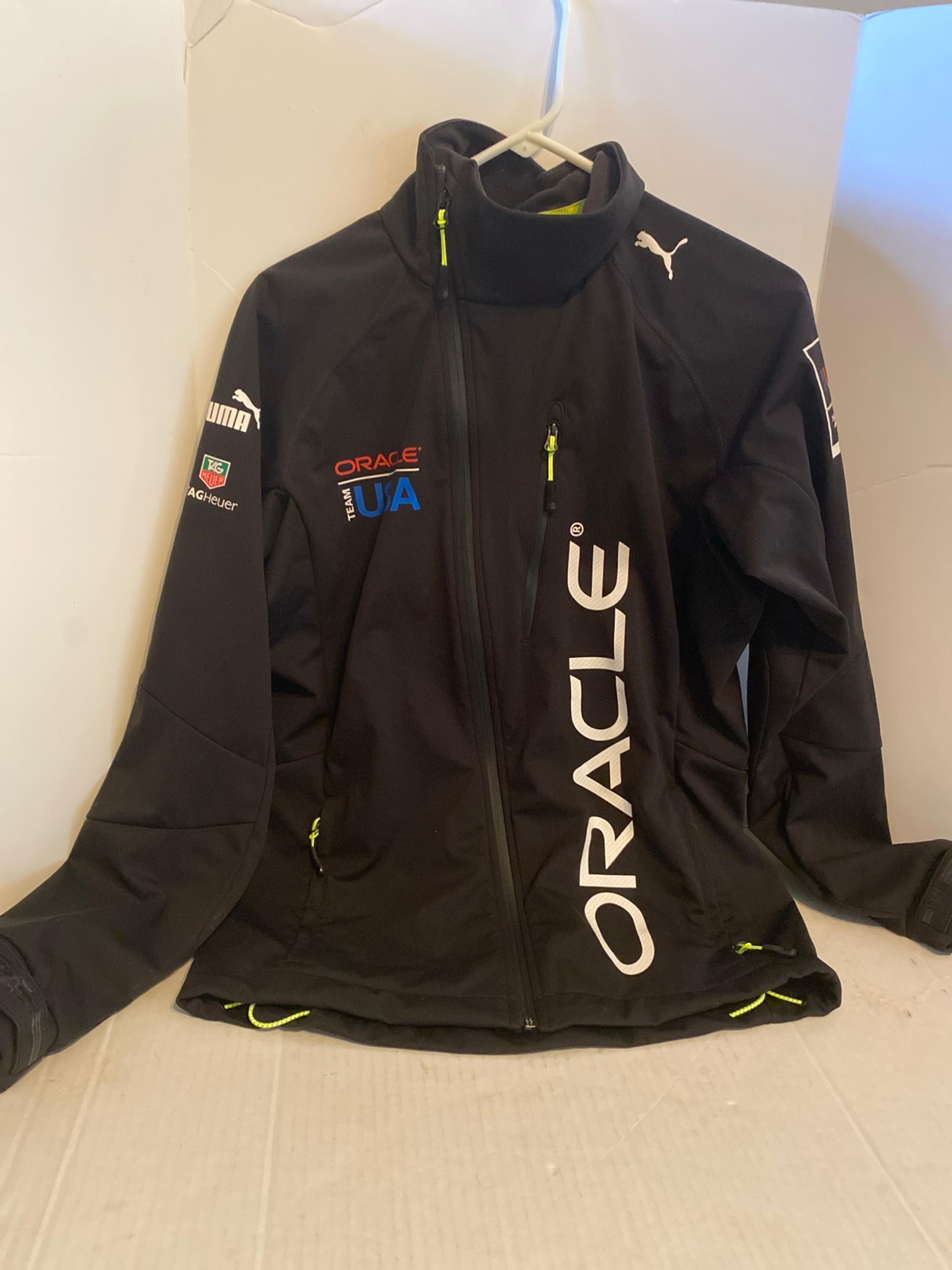 Puma Oracle Team USA Americas Cup Softshell Jacket Sz Mens Small Black