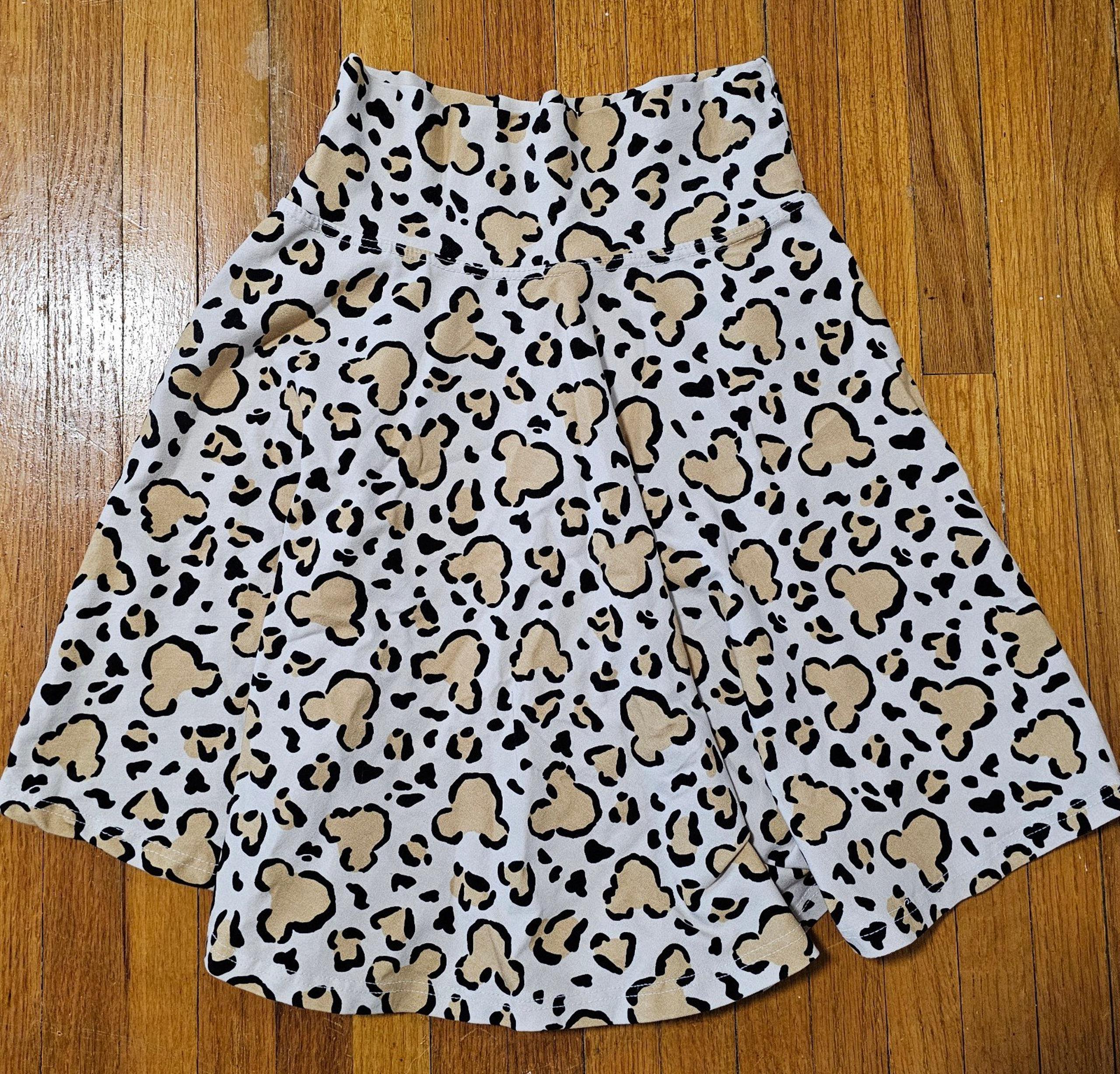 Hayden and Grant Womens Cheetah/Leopard Mickey Mouse Print Skater Skirt S
