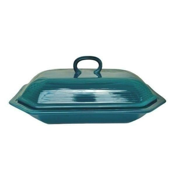 Thomas O'Brien 2003 Laurel Green 9 x 13 Octogonal Serving Platter with Lid RARE