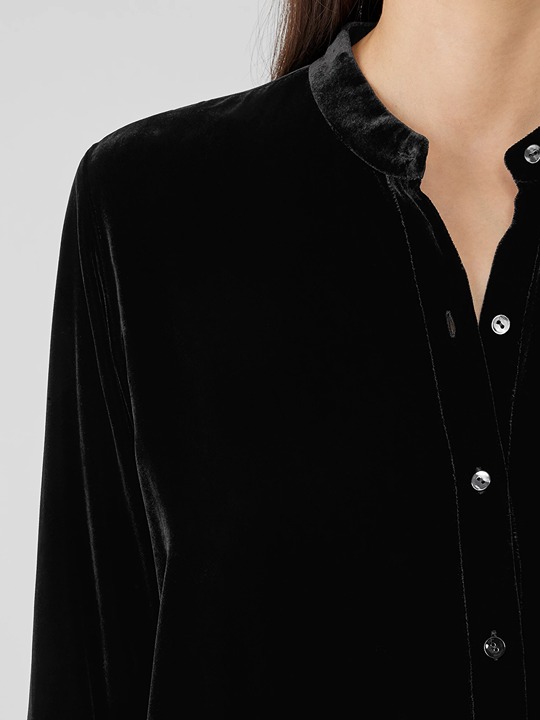 NWT Eillen Fisher Black Velvet Shirt