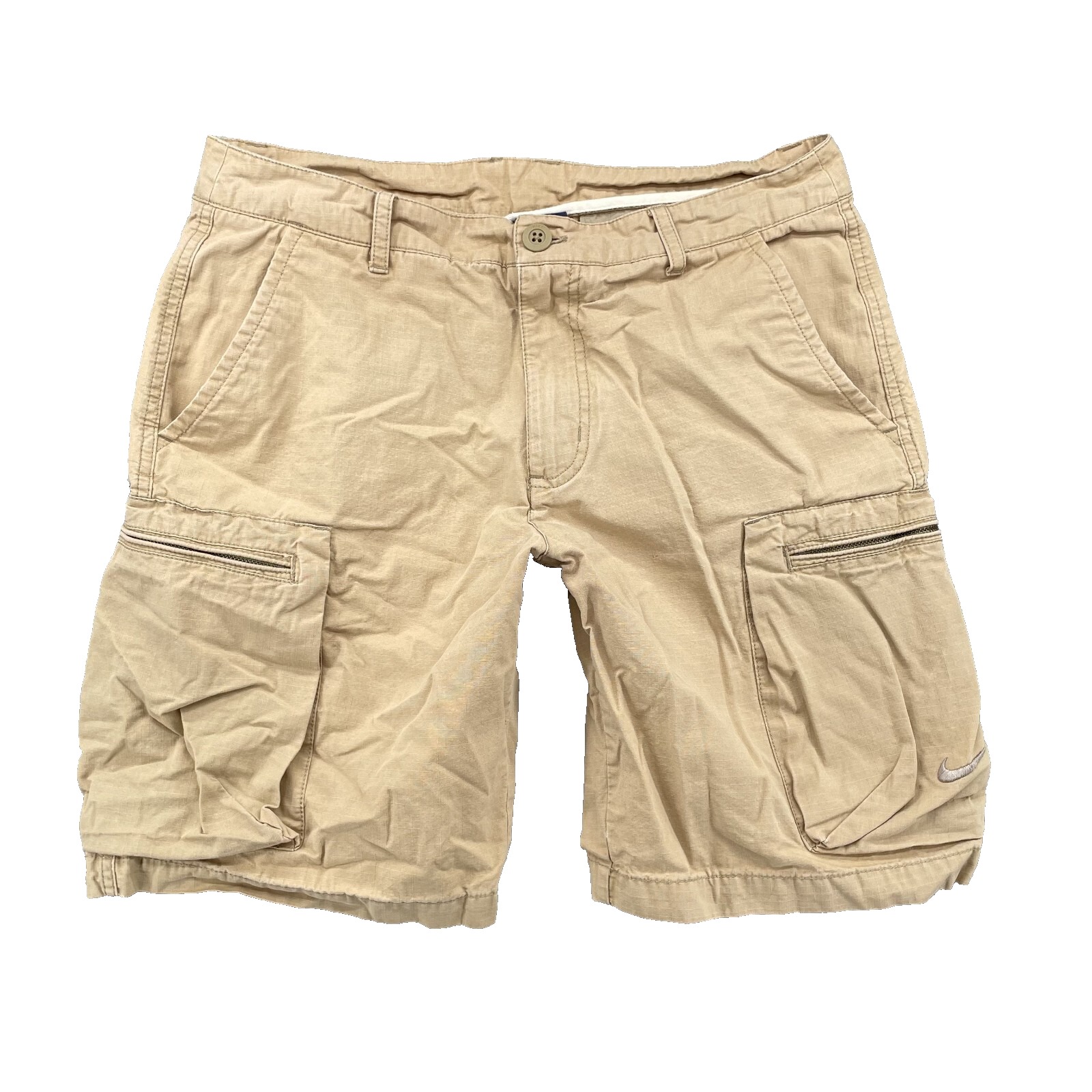 Vintage Nike Cargo Shorts Mens Medium Khaki Military Fatigue Utility Y2k Outdoor