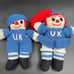 Handmade Crochet Raggedy Ann and Andy University of Kentucky Plush Dolls