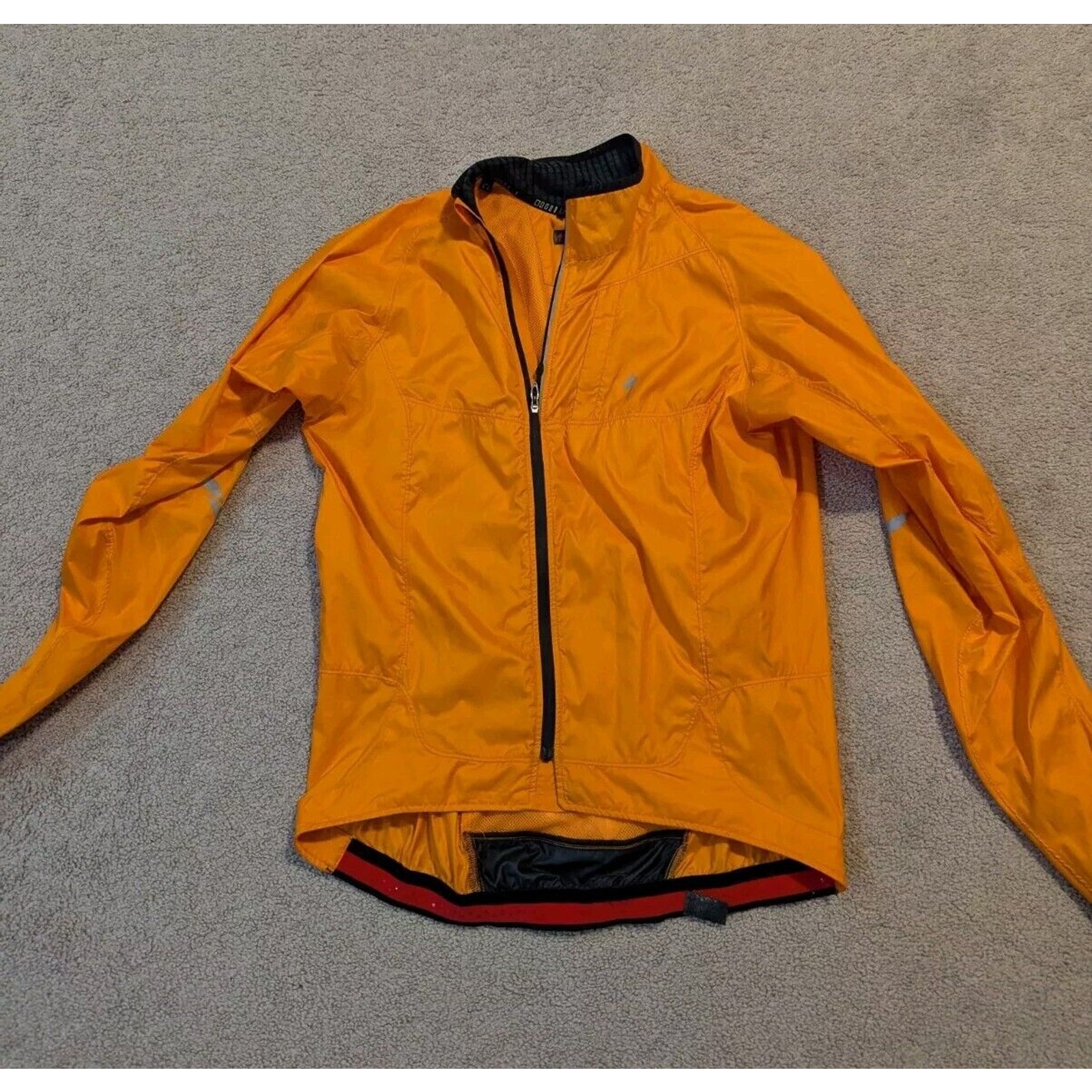 Specialized Deflect Cycling Jacket Men Medium Orange Hi Vis Full Zip Windbreaker