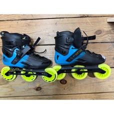 Elite Inline Skates With Neon Yellow Wheels & Black/Blue Design Size 13 For Adul