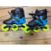 Elite Inline Skates With Neon Yellow Wheels & Black/Blue Design Size 13 For Adul