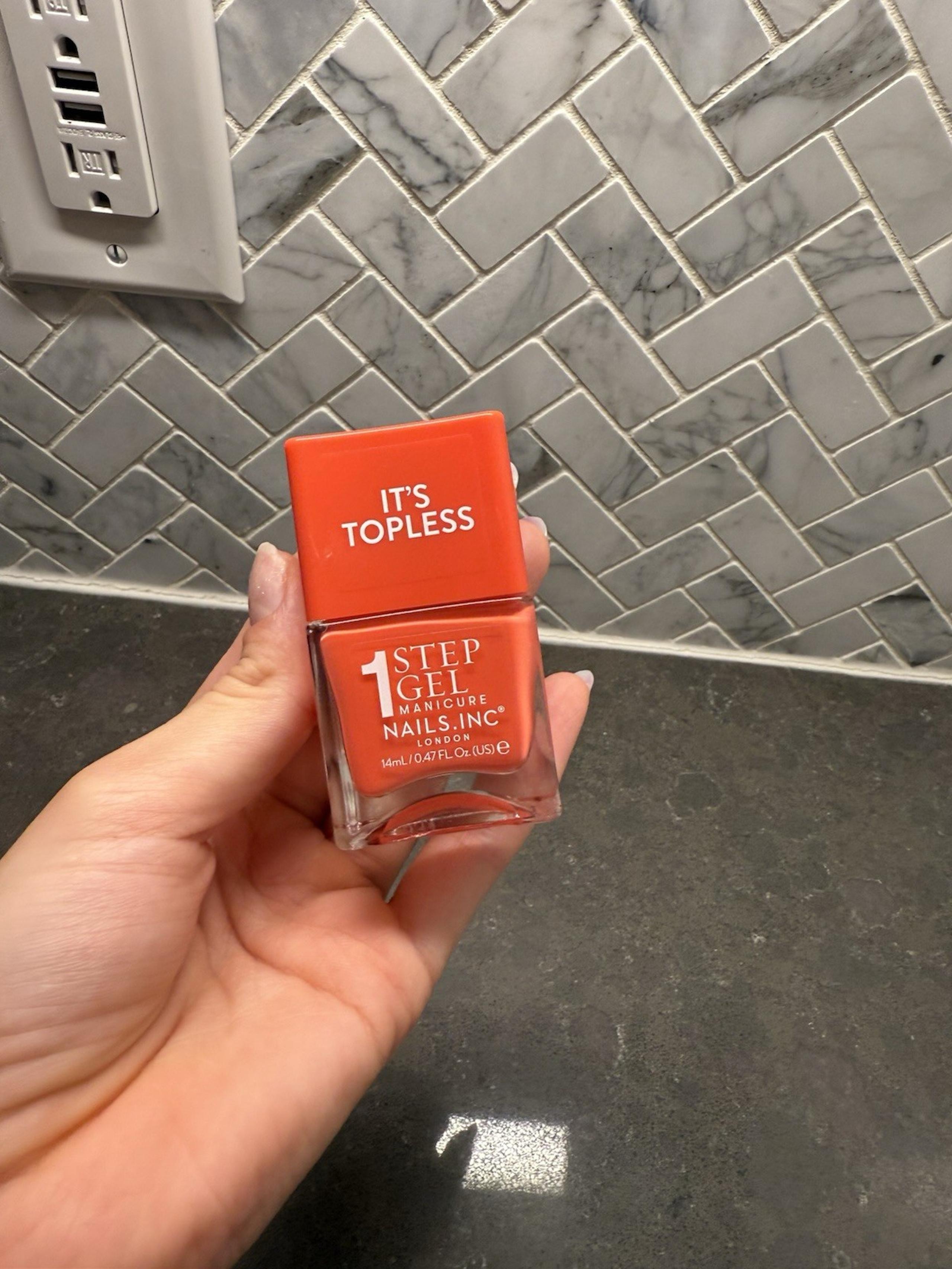 NEW Nails Inc London 1 Step Gel Nail Polish, 16827 Sofia (Red / Orange)