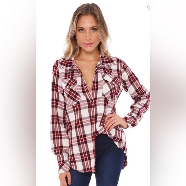 NWT Sanctuary Boyfriend For Life Long Sleeve Button Down | RENEGADE PLAID