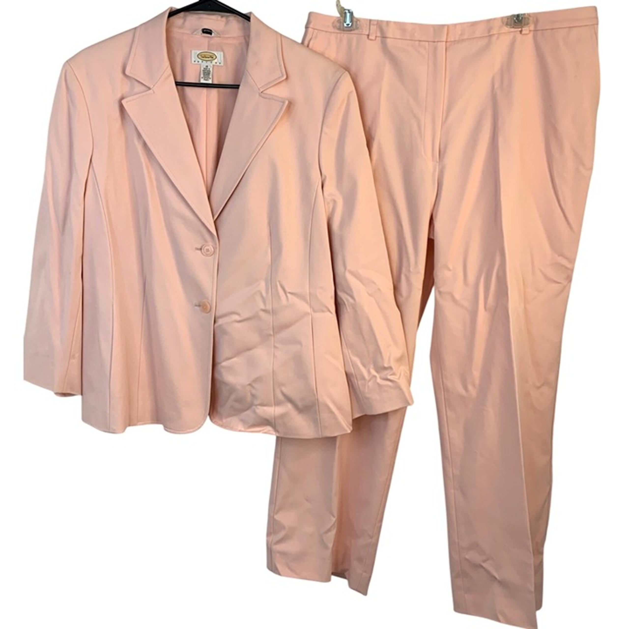 New Talbots Petites Stretch Pink 2 Piece Suit Set Size 16P 8444