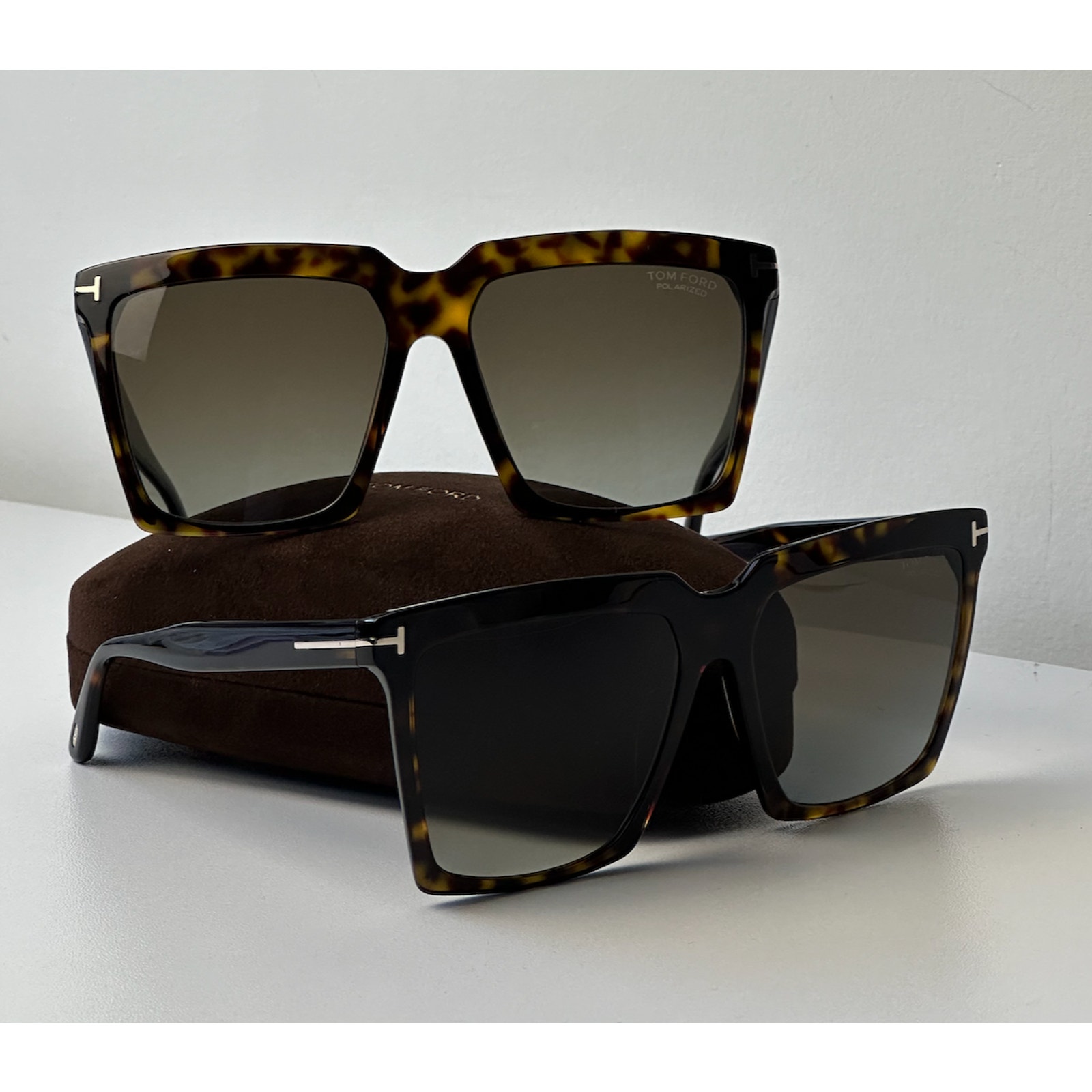 NEW Tom Ford FT0764 Sabrina Polarized Square Sunglasses Brown
